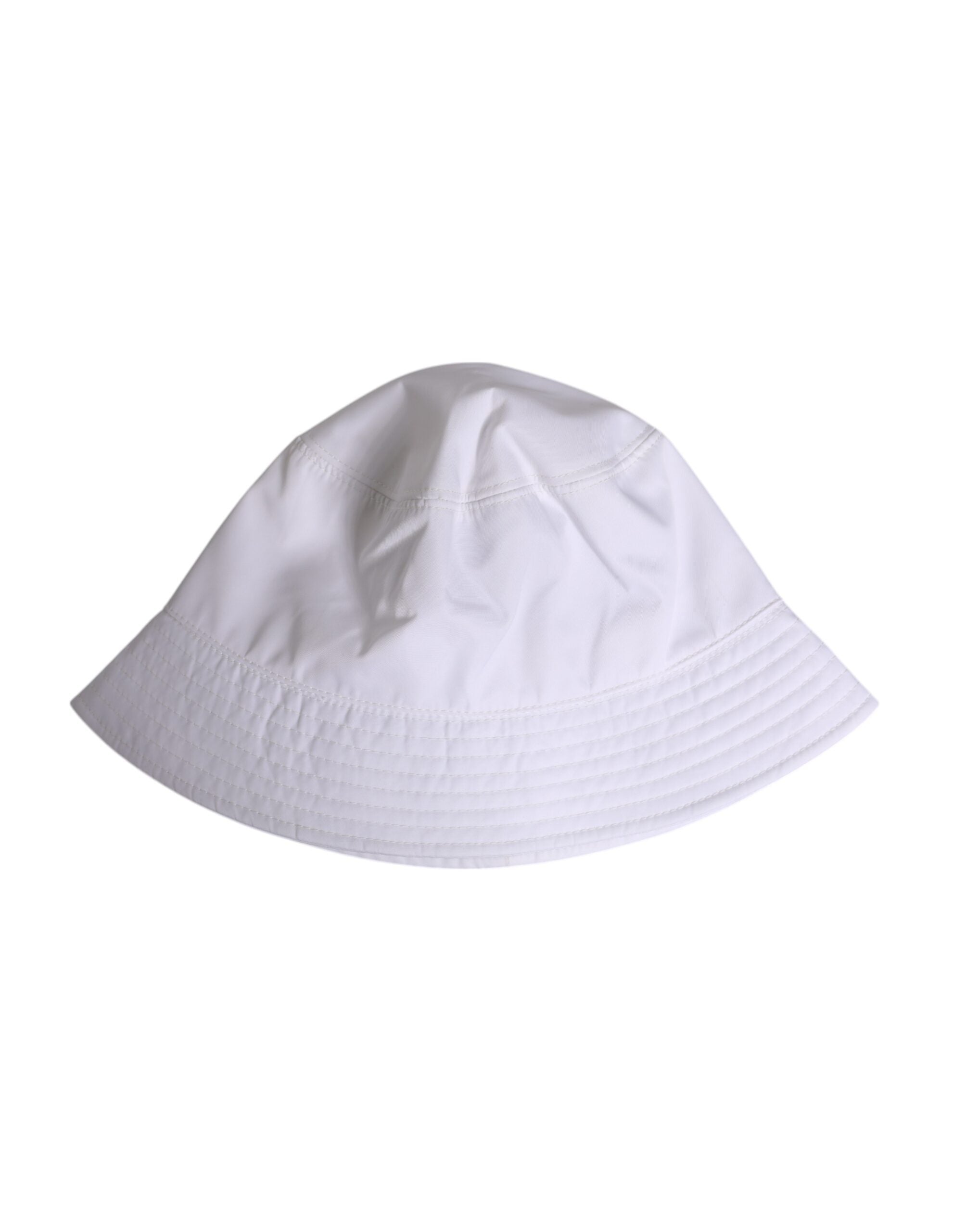 Dolce & Gabbana White Cotton Wide Brim Bucket Hat -   -  Dolce & Gabbana.