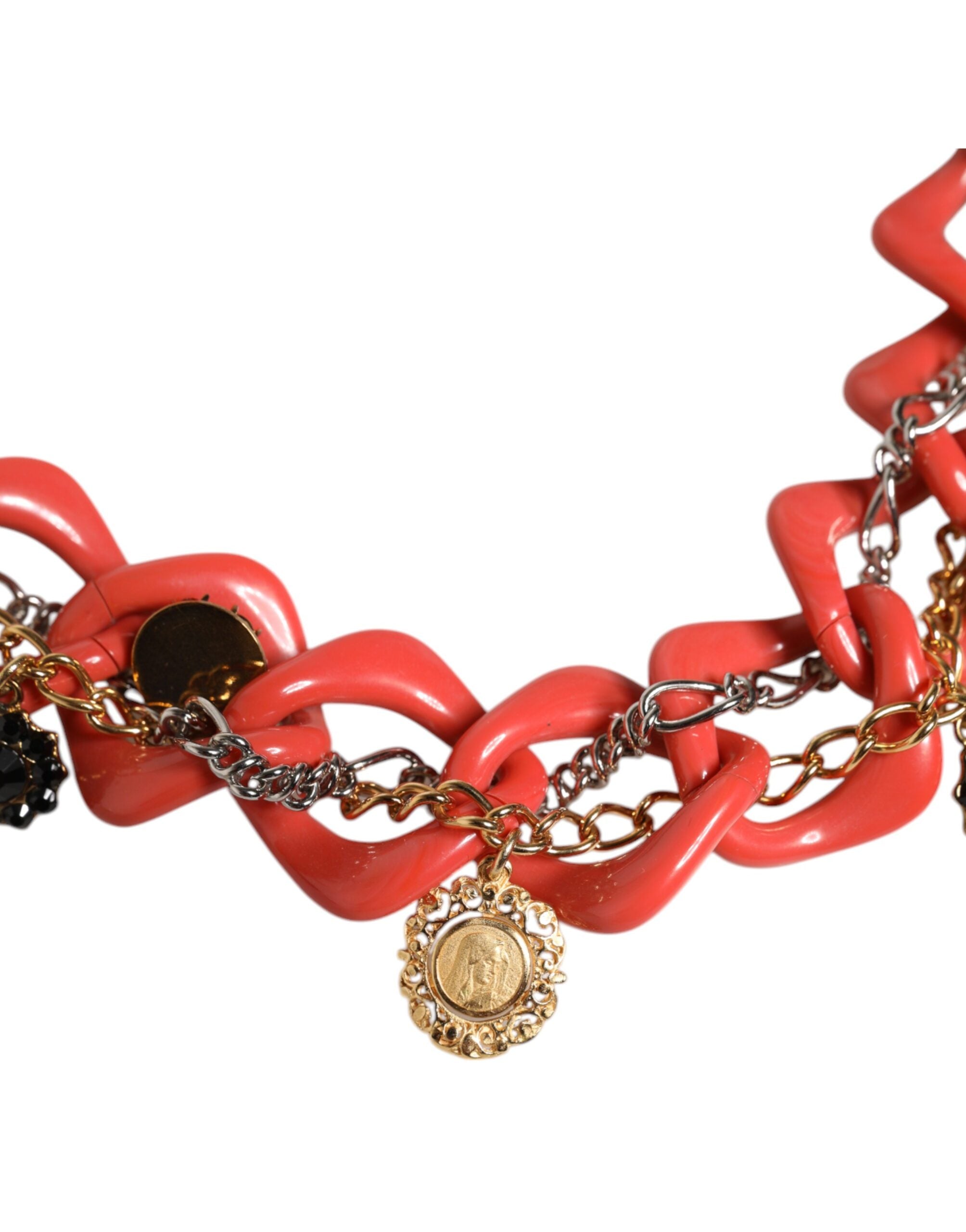 Dolce & Gabbana Multicolor Embellished Waist Chain Belt -   -  Dolce & Gabbana.