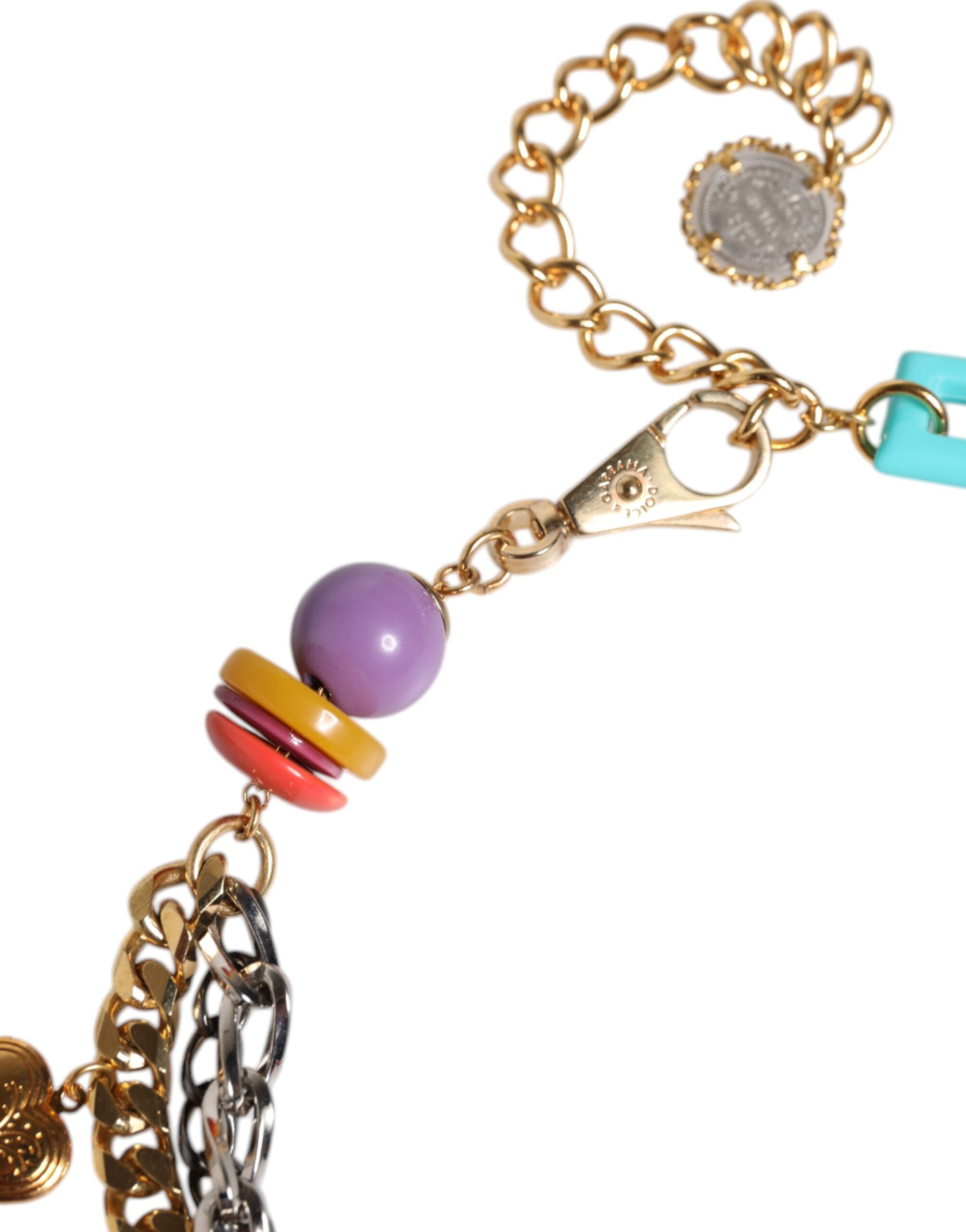 Dolce & Gabbana Multicolor Embellished Waist Chain Belt -   -  Dolce & Gabbana.