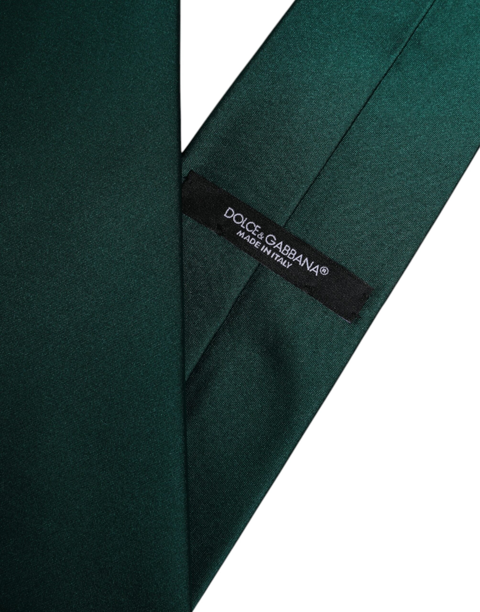 Dolce & Gabbana Green Solid Cotton Adjustable Necktie Tie -   -  Dolce & Gabbana.