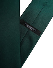 Dolce & Gabbana Green Solid Cotton Adjustable Necktie Tie -   -  Dolce & Gabbana.
