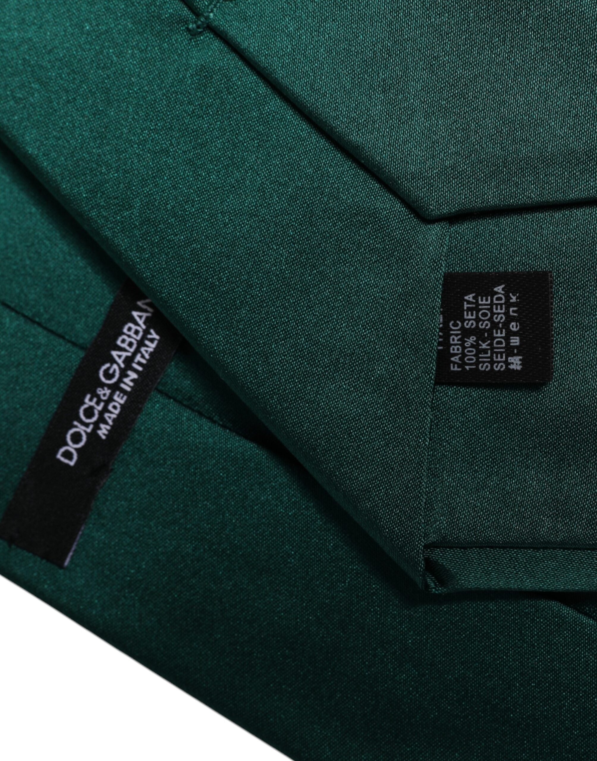 Dolce & Gabbana Green Solid Cotton Adjustable Necktie Tie -   -  Dolce & Gabbana.