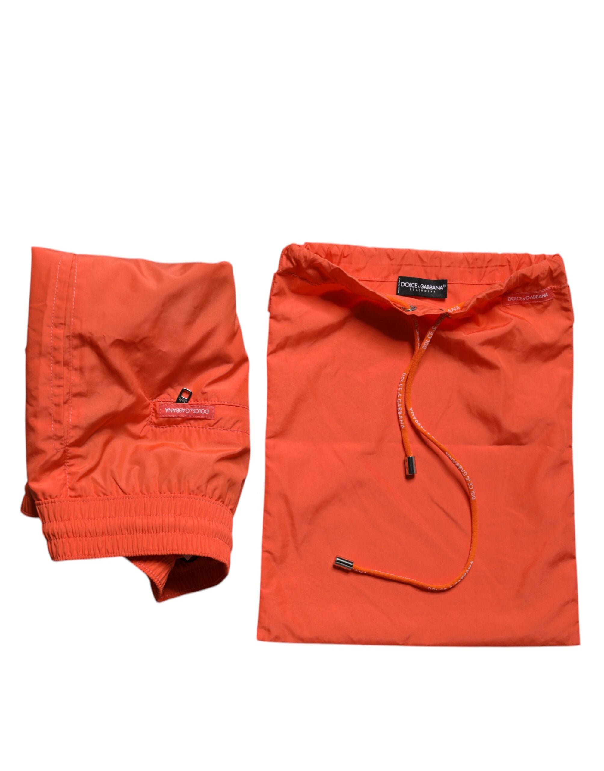 Dolce & Gabbana Orange Polyester Beachwear Shorts 2Pc Swimwear -   -  Dolce & Gabbana.
