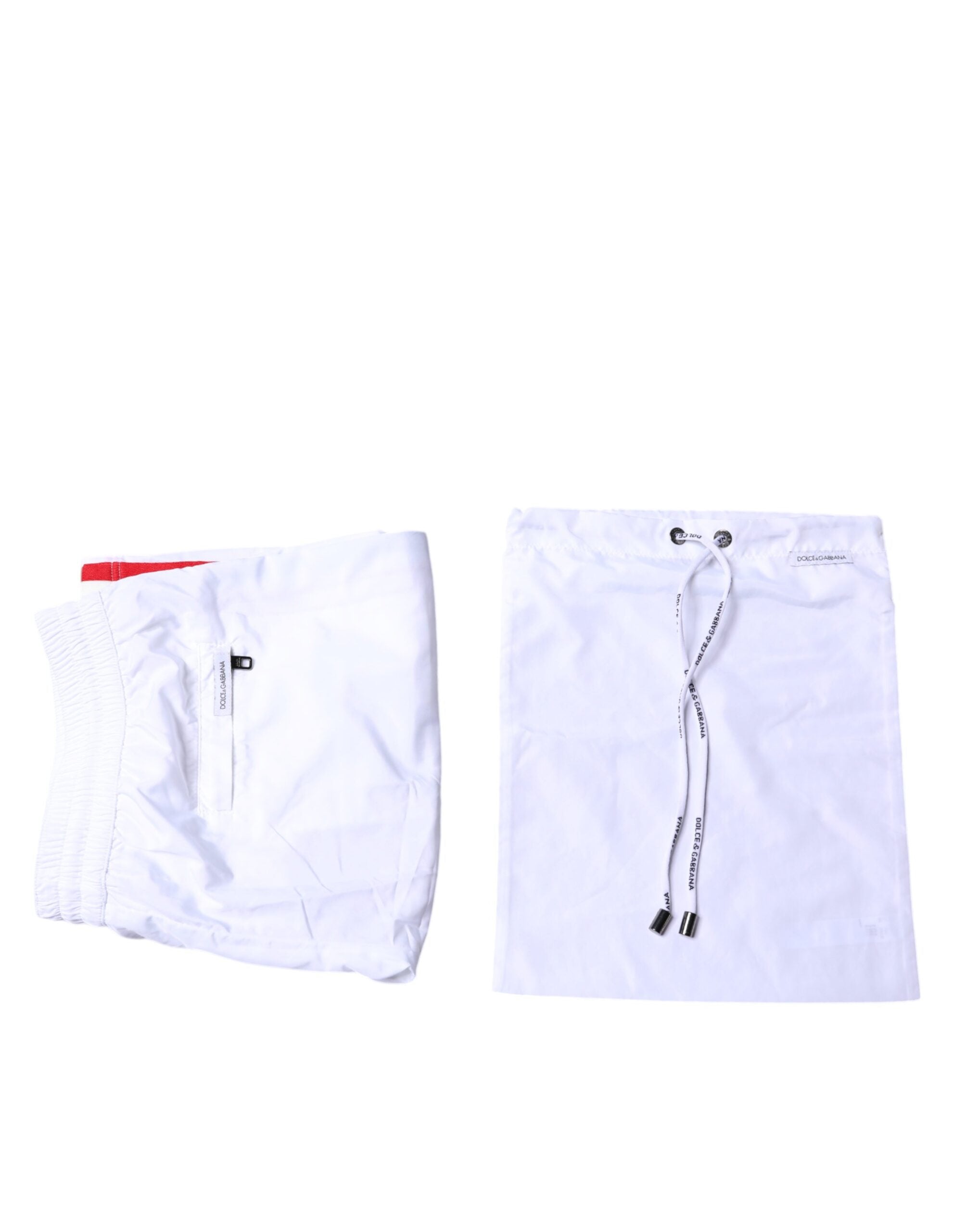 Dolce & Gabbana White Stripes Beachwear Shorts 2 Pc Swimwear -   -  Dolce & Gabbana.