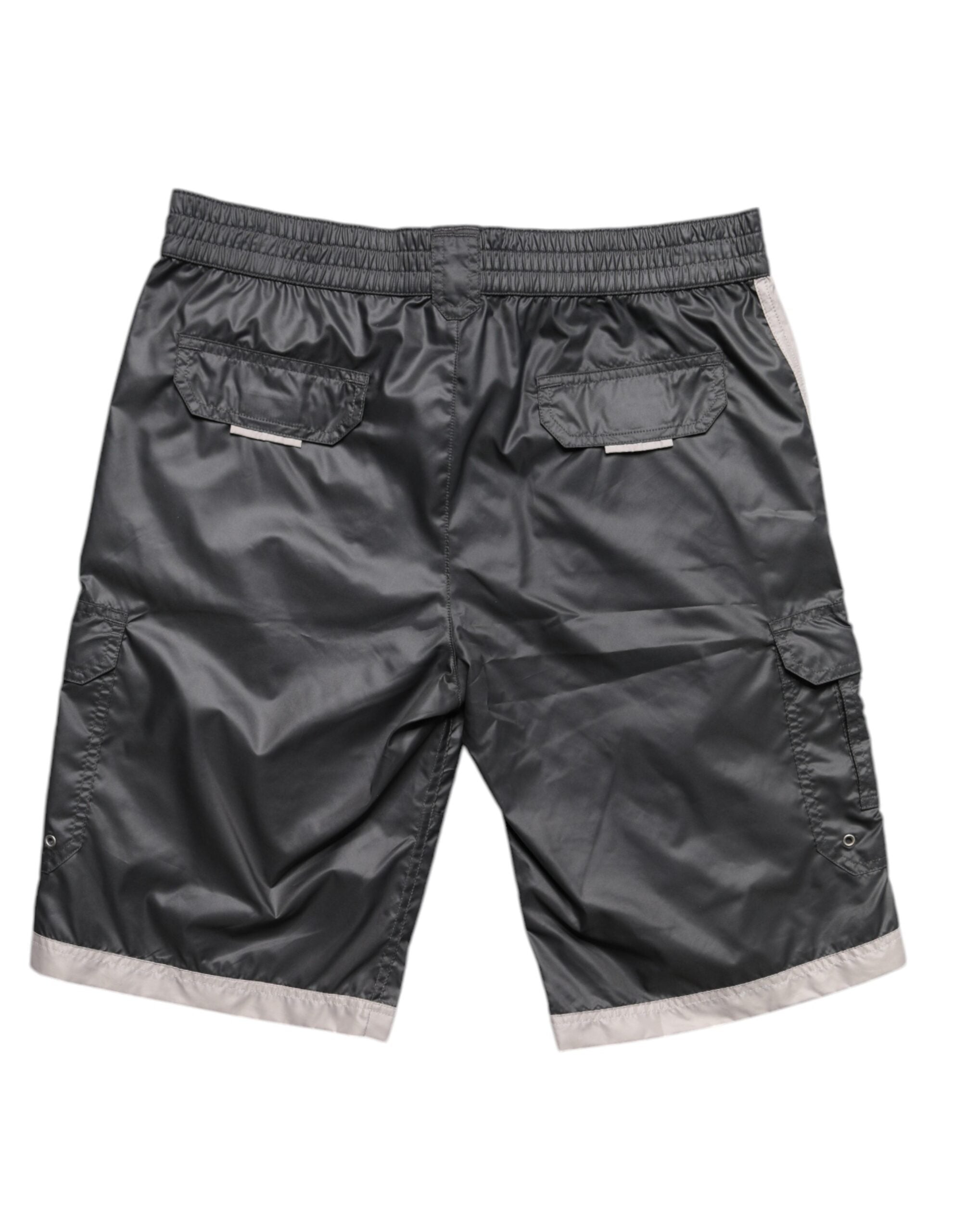 Dolce & Gabbana Gray Polyester Beachwear Swim Shorts Swimwear -   -  Dolce & Gabbana.