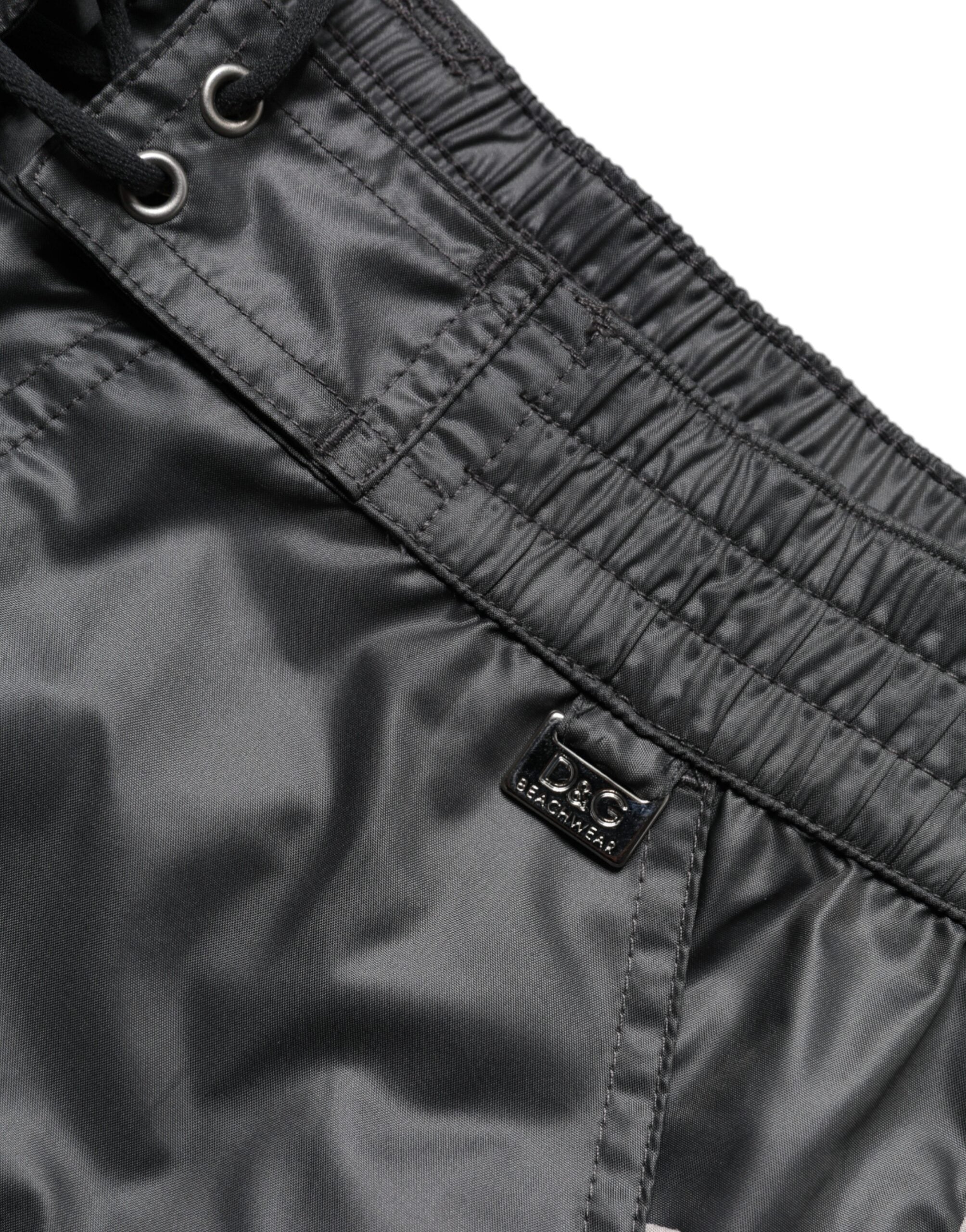 Dolce & Gabbana Gray Polyester Beachwear Swim Shorts Swimwear -   -  Dolce & Gabbana.