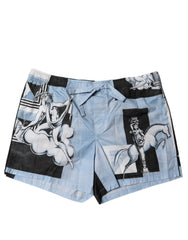 Dolce & Gabbana Blue Statue Print Cotton Mens Shorts -   -  Dolce & Gabbana.