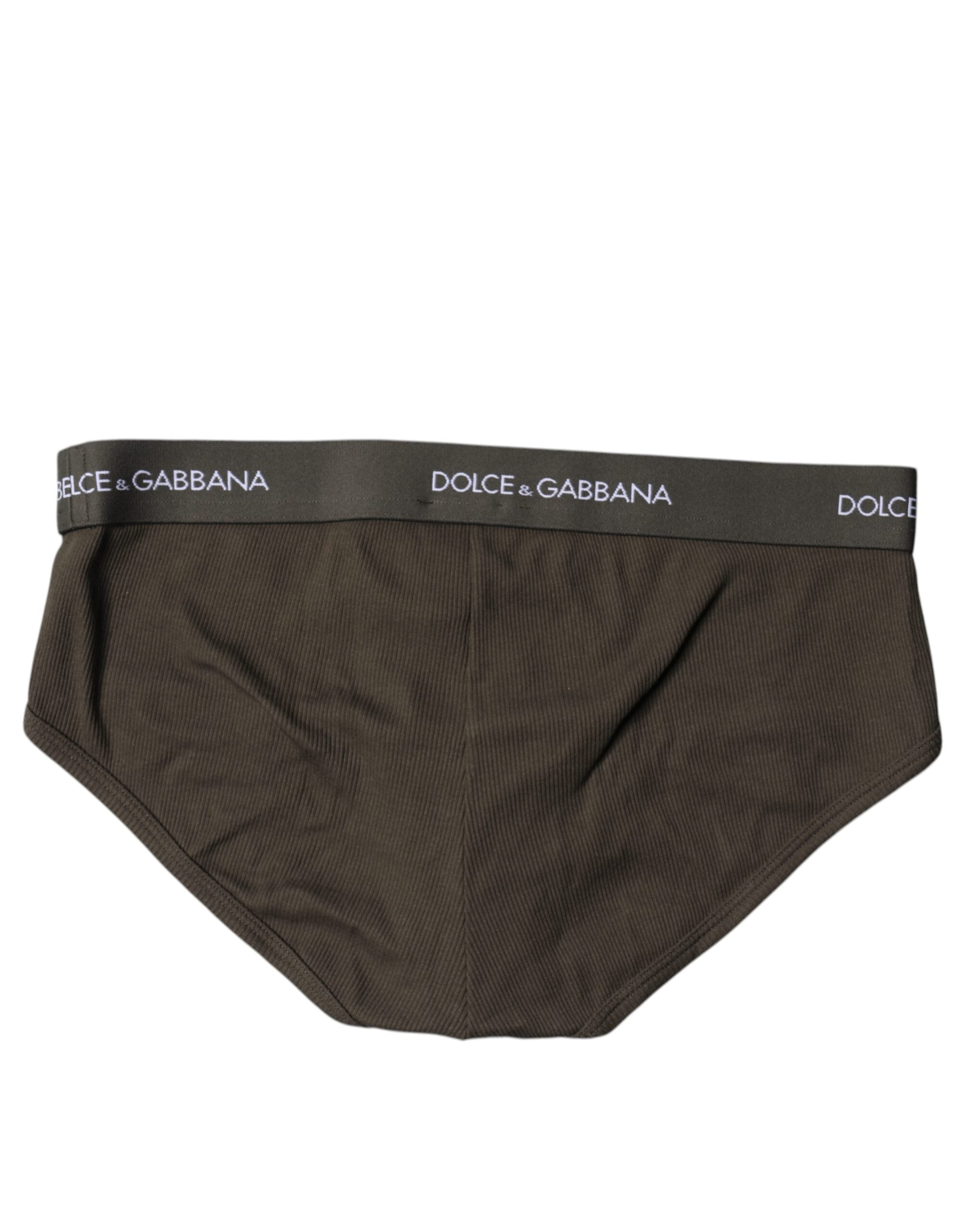Dolce & Gabbana Gray Cotton Men Mid Slip Brief Underwear -   -  Dolce & Gabbana.
