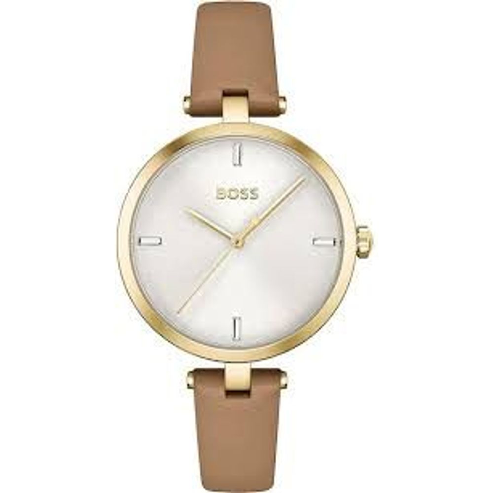 Hugo Boss Beige Leather Watch -   -  Hugo Boss.