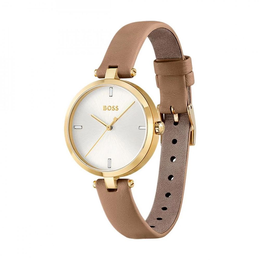 Hugo Boss Beige Leather Watch -   -  Hugo Boss.