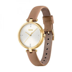 Hugo Boss Beige Leather Watch -   -  Hugo Boss.