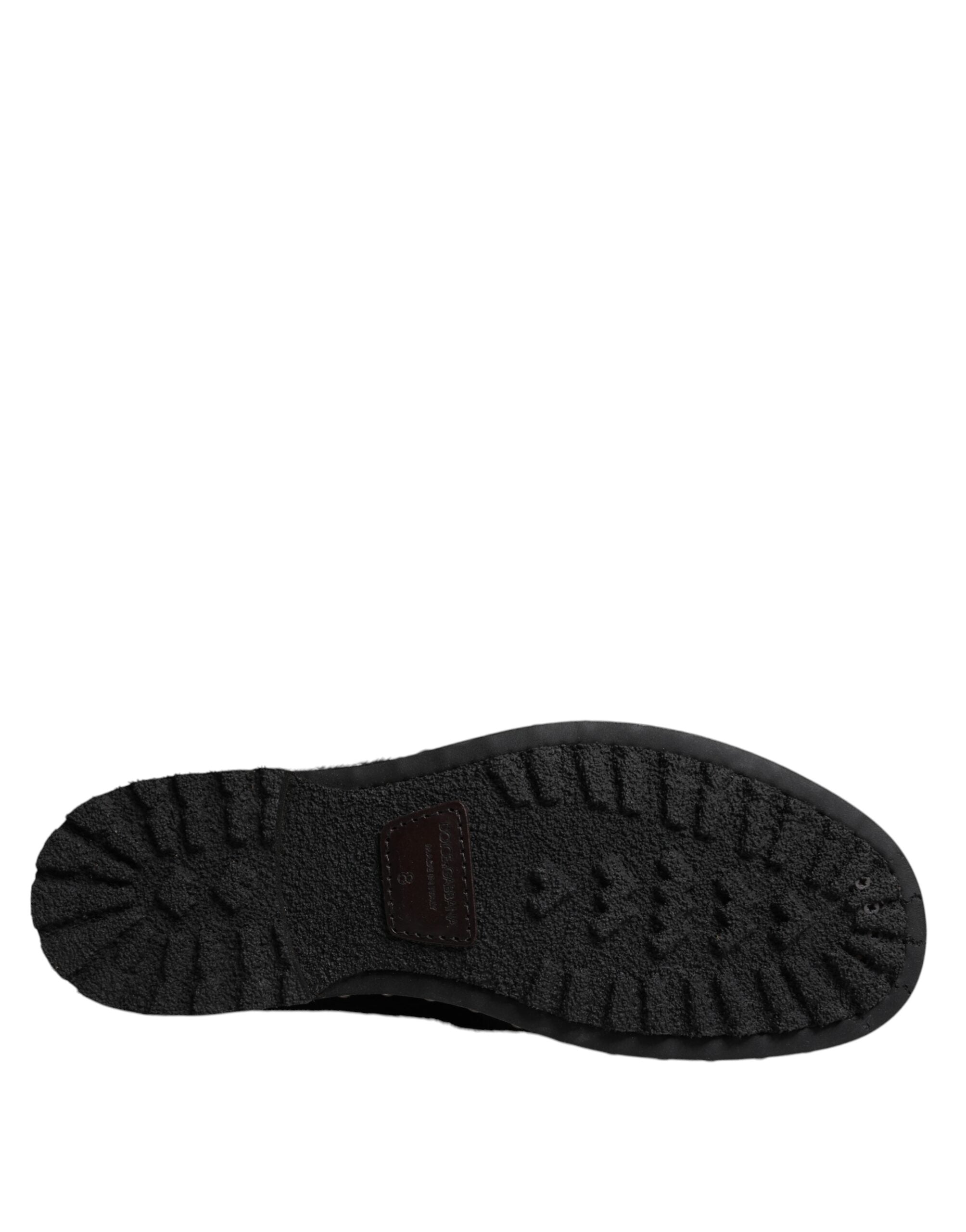 Dolce & Gabbana Black Pony Style Leather Mid Calf Boots Shoes -   -  Dolce & Gabbana.