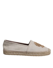 Dolce & Gabbana Beige Canvas Embroidered Slip On Espadrilles Shoes -   -  Dolce & Gabbana.