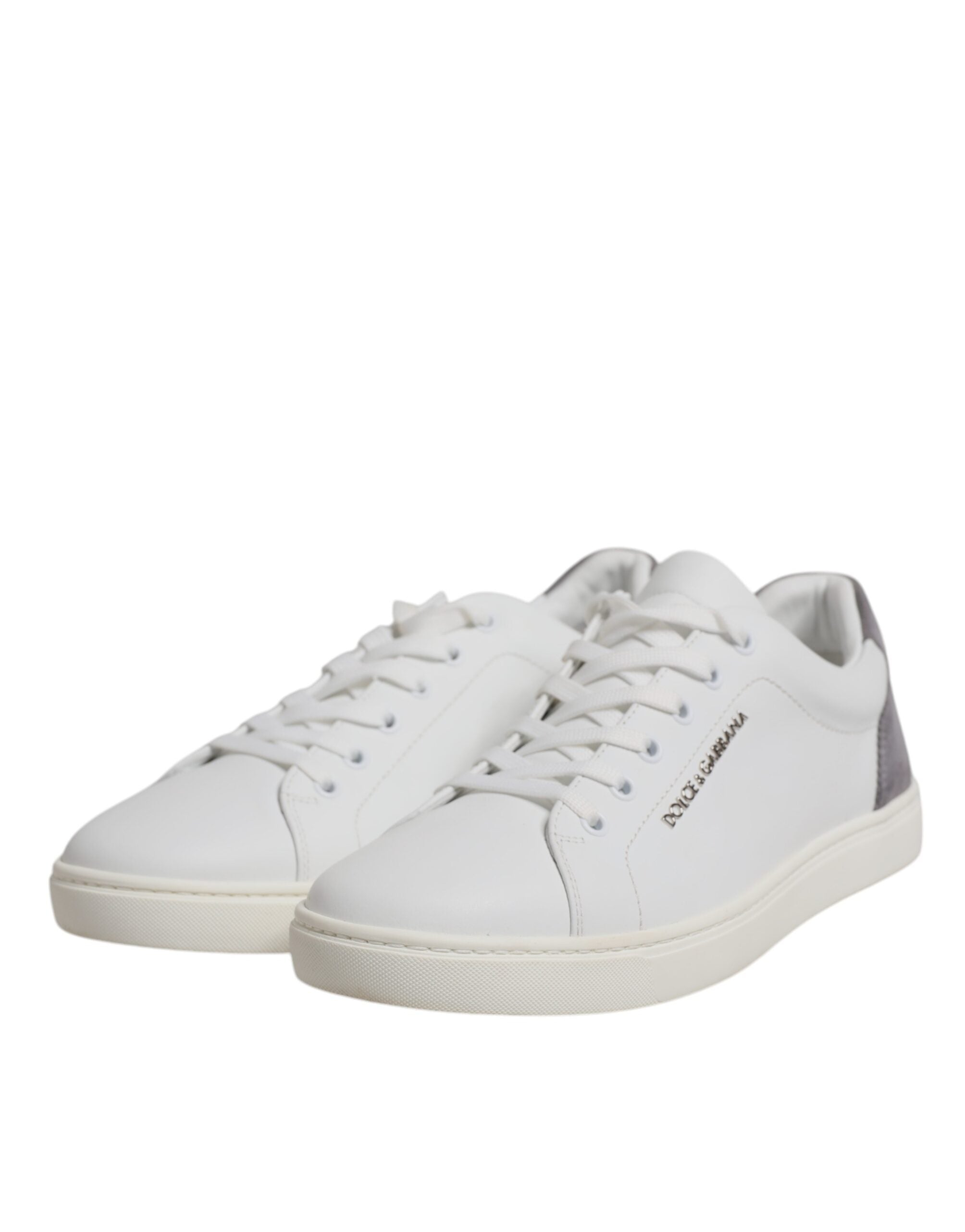 Dolce & Gabbana White Suede Leather Low Top Sneakers Shoes -   -  Dolce & Gabbana.