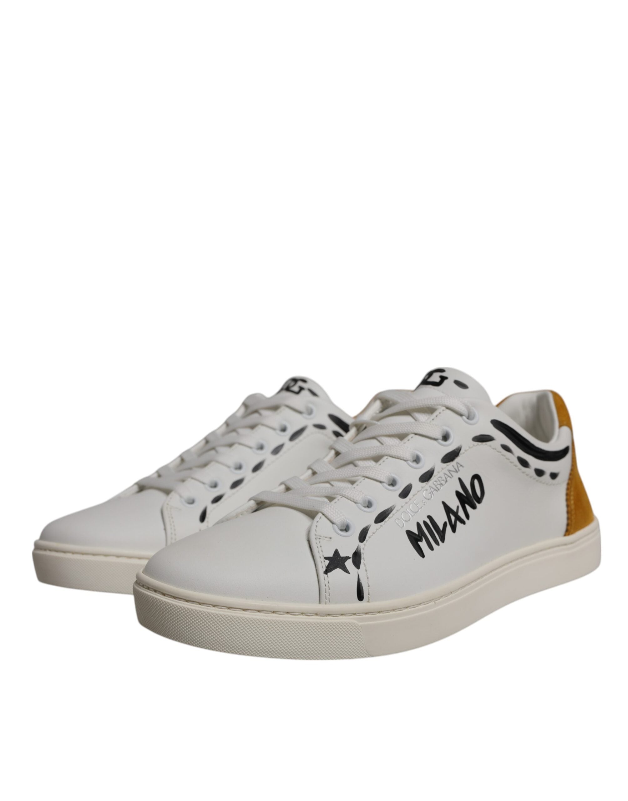 Dolce & Gabbana White Suede Leather Low Top Sneakers Shoes -   -  Dolce & Gabbana.