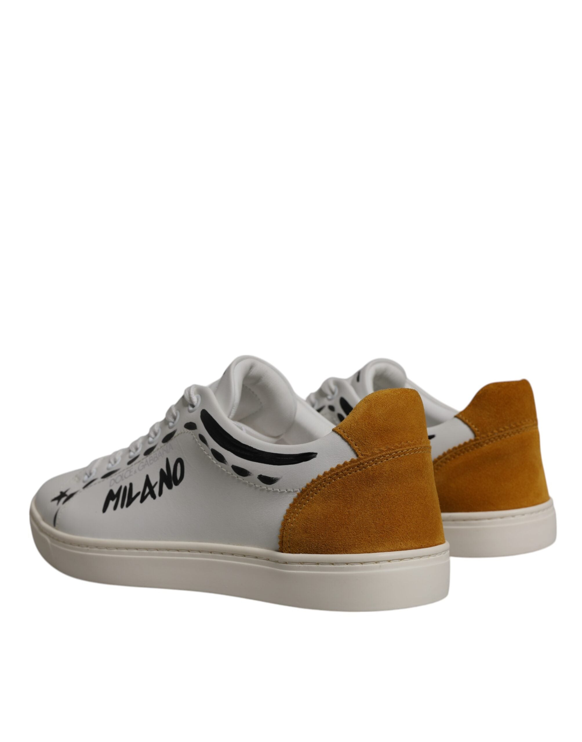 Dolce & Gabbana White Suede Leather Low Top Sneakers Shoes -   -  Dolce & Gabbana.