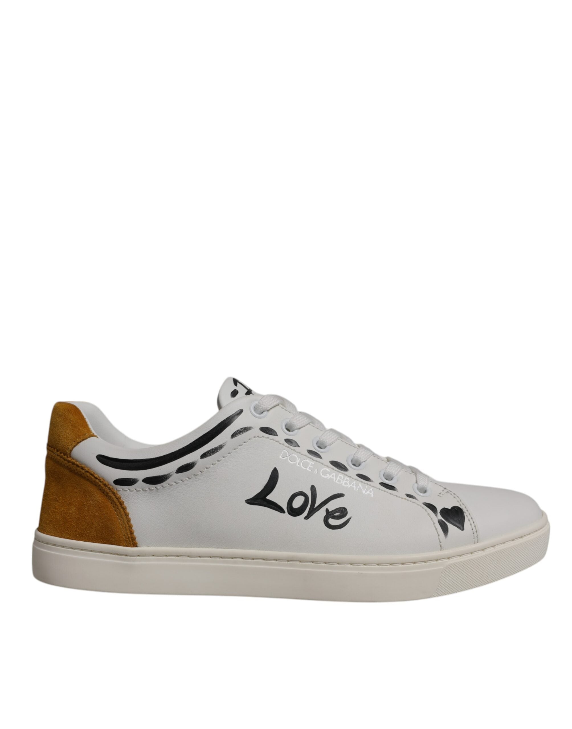 Dolce & Gabbana White Suede Leather Low Top Sneakers Shoes -   -  Dolce & Gabbana.