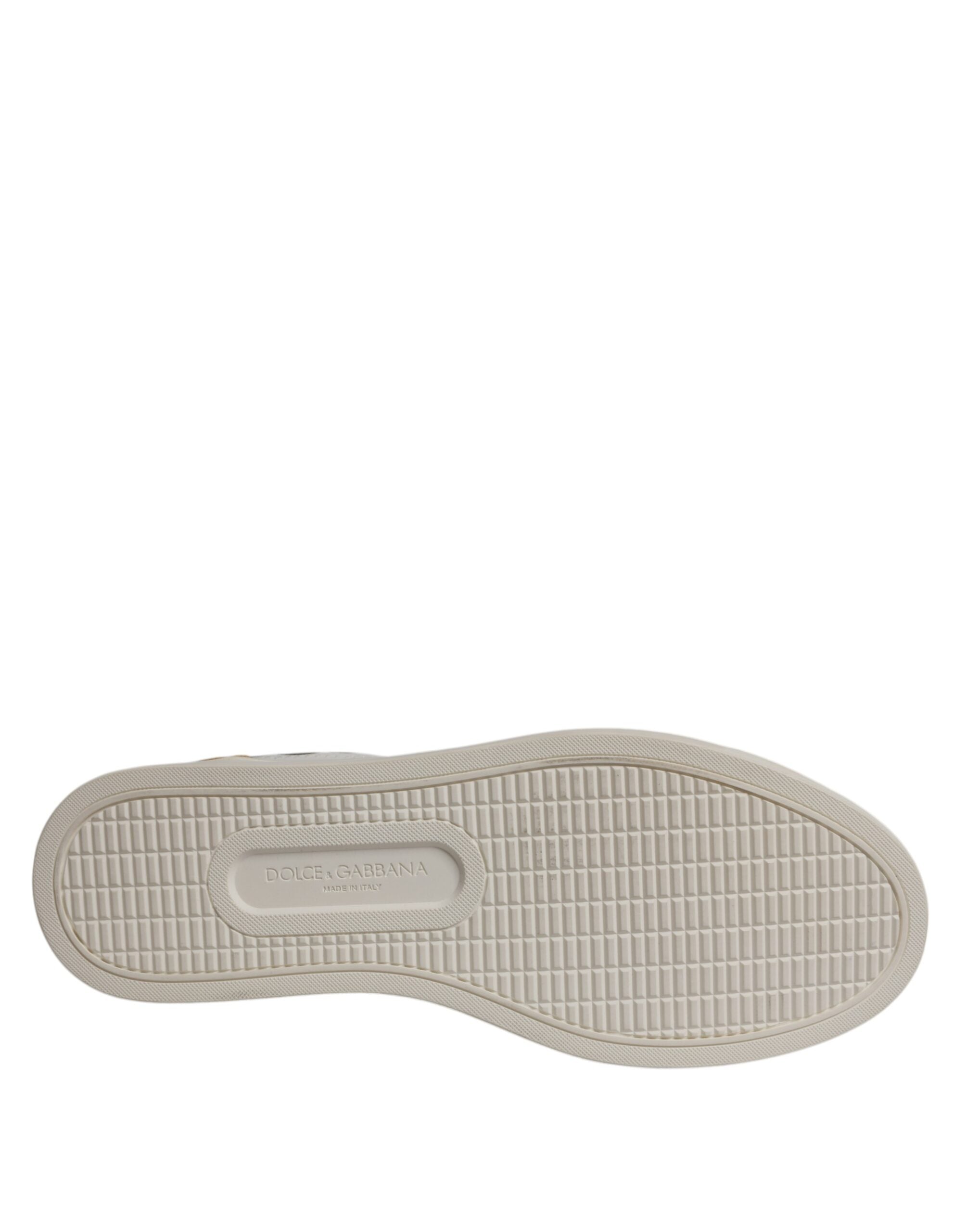 Dolce & Gabbana White Suede Leather Low Top Sneakers Shoes -   -  Dolce & Gabbana.