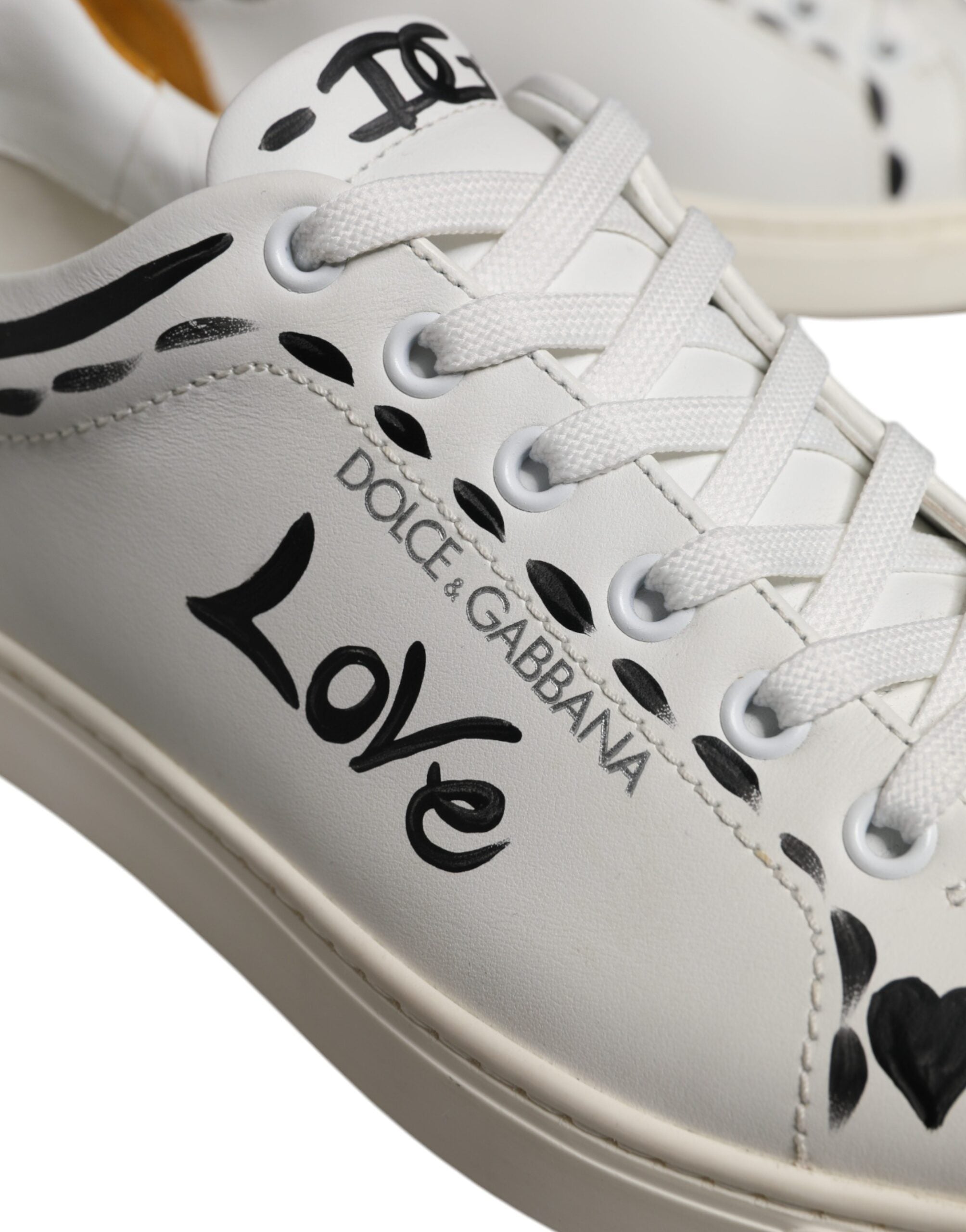 Dolce & Gabbana White Suede Leather Low Top Sneakers Shoes -   -  Dolce & Gabbana.