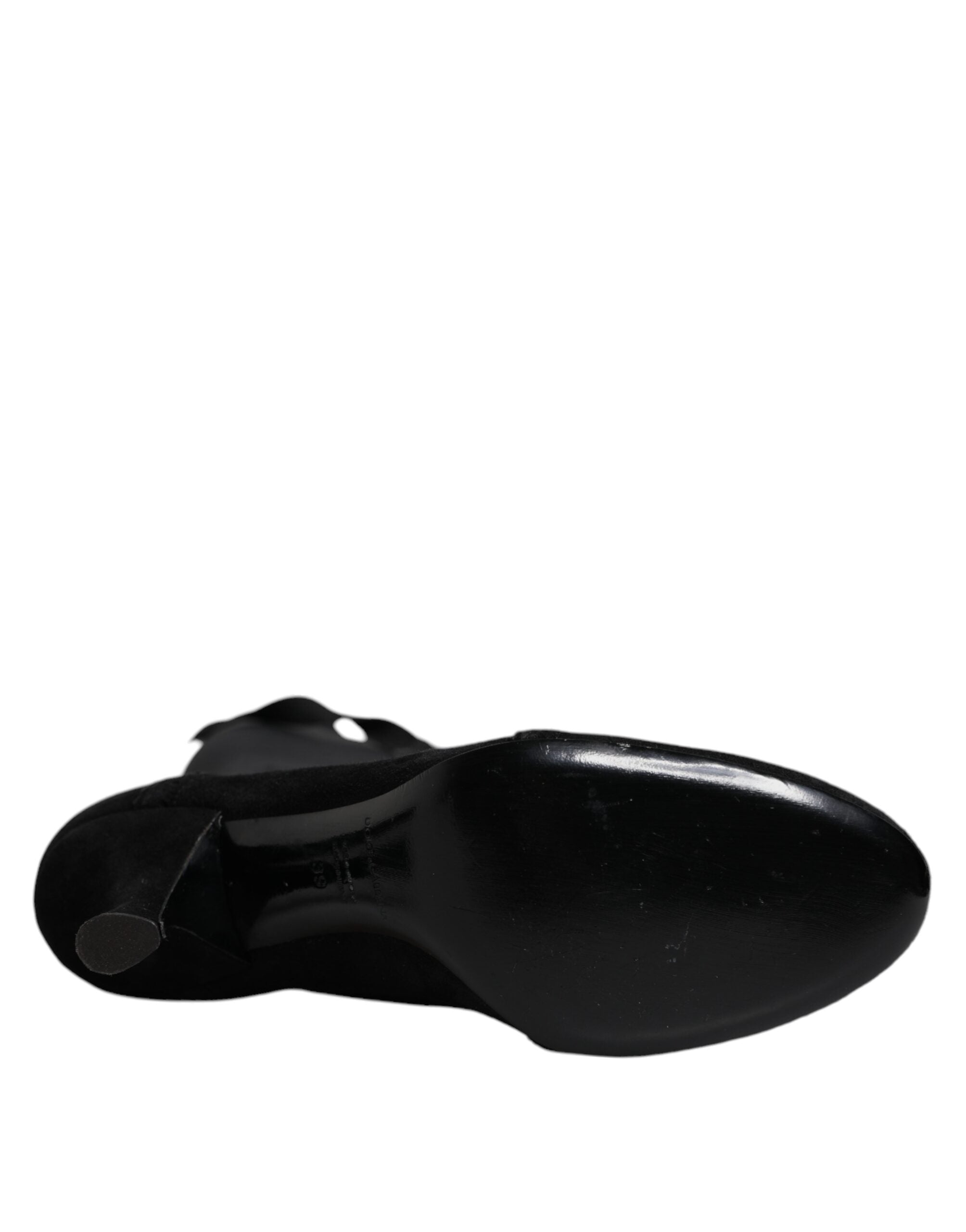 Dolce & Gabbana Black Lace Up Heels High Boots Shoes -   -  Dolce & Gabbana.