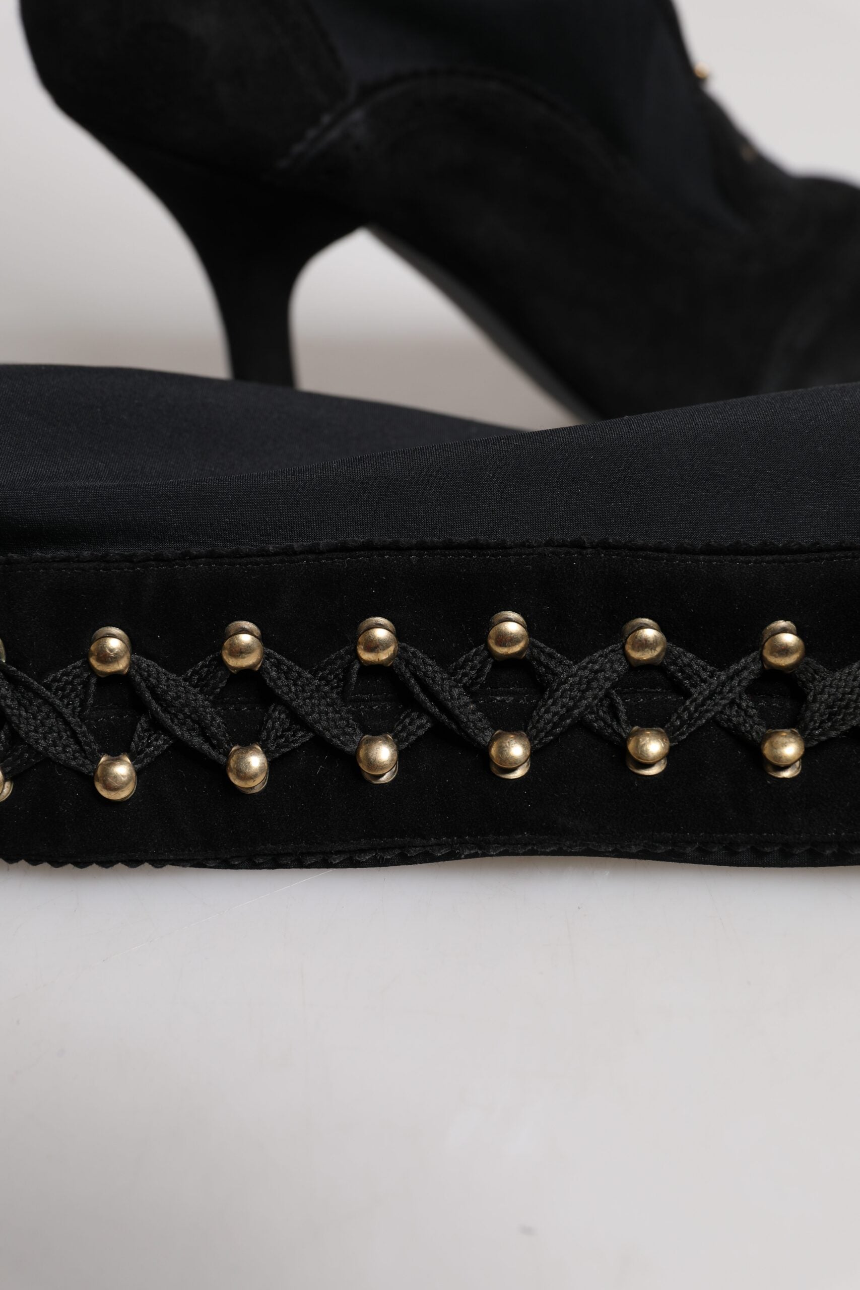 Dolce & Gabbana Black Lace Up Heels High Boots Shoes -   -  Dolce & Gabbana.