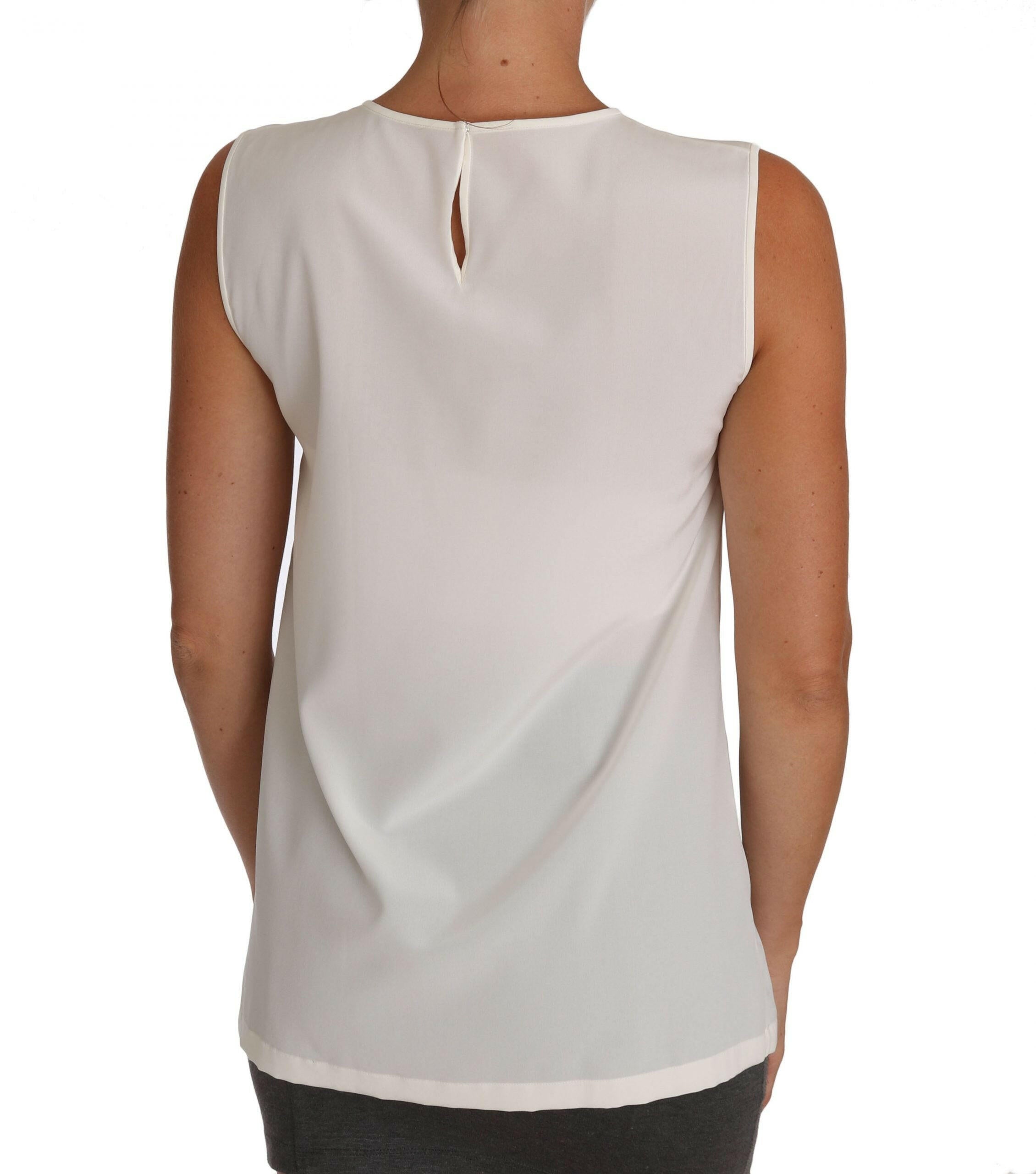 Dolce & Gabbana White Silk Embellished Crystal Sequin Fairy Top -   -  Dolce & Gabbana.