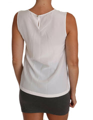 Dolce & Gabbana White Silk A-line Sleeveless Blouse T-Shirt Top -   -  Dolce & Gabbana.
