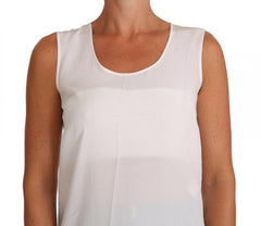 Dolce & Gabbana White Silk A-line Sleeveless Blouse T-Shirt Top -   -  Dolce & Gabbana.