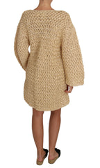 Dolce & Gabbana Beige Cardigan Crochet Knitted Raffia Sweater -   -  Dolce & Gabbana.