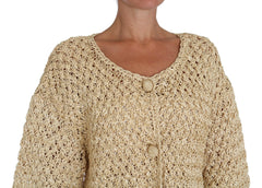 Dolce & Gabbana Beige Cardigan Crochet Knitted Raffia Sweater -   -  Dolce & Gabbana.