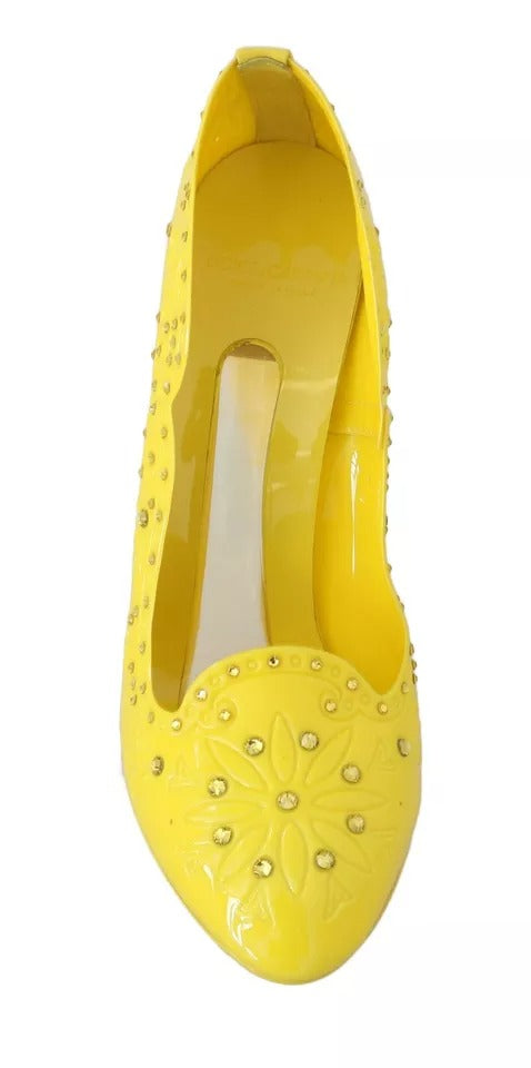 Dolce & Gabbana Yellow Crystal Heels CINDERELLA Shoes -   -  Dolce & Gabbana.