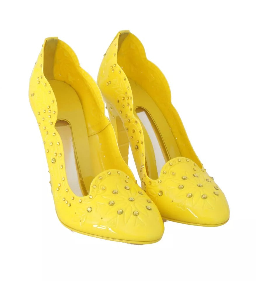 Dolce & Gabbana Yellow Crystal Heels CINDERELLA Shoes -   -  Dolce & Gabbana.
