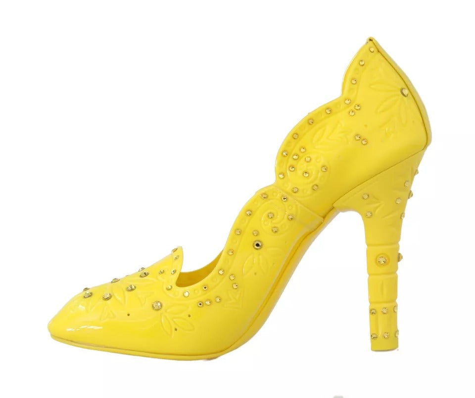 Dolce & Gabbana Yellow Crystal Heels CINDERELLA Shoes -   -  Dolce & Gabbana.