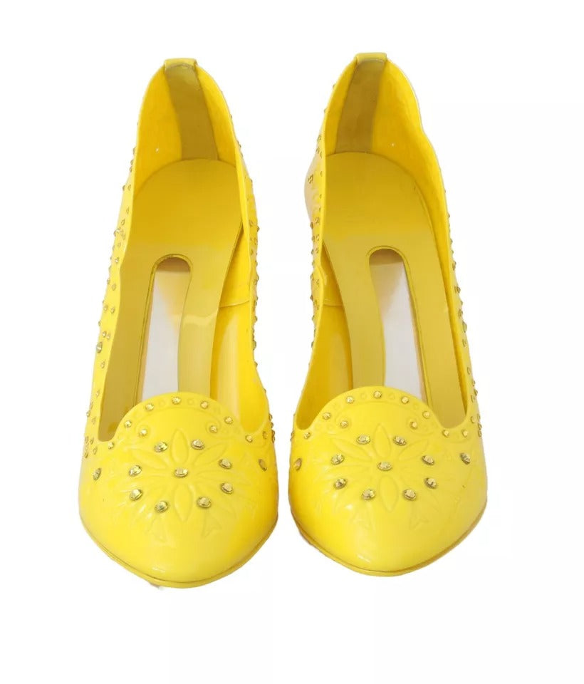 Dolce & Gabbana Yellow Crystal Heels CINDERELLA Shoes -   -  Dolce & Gabbana.