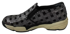 PINKO Silver Black Slip-on Sequence Design Sneakers Shoes -   -  PINKO.