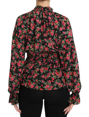 Dolce & Gabbana Black Rose Print Floral Shirt Top Blouse -   -  Dolce & Gabbana.