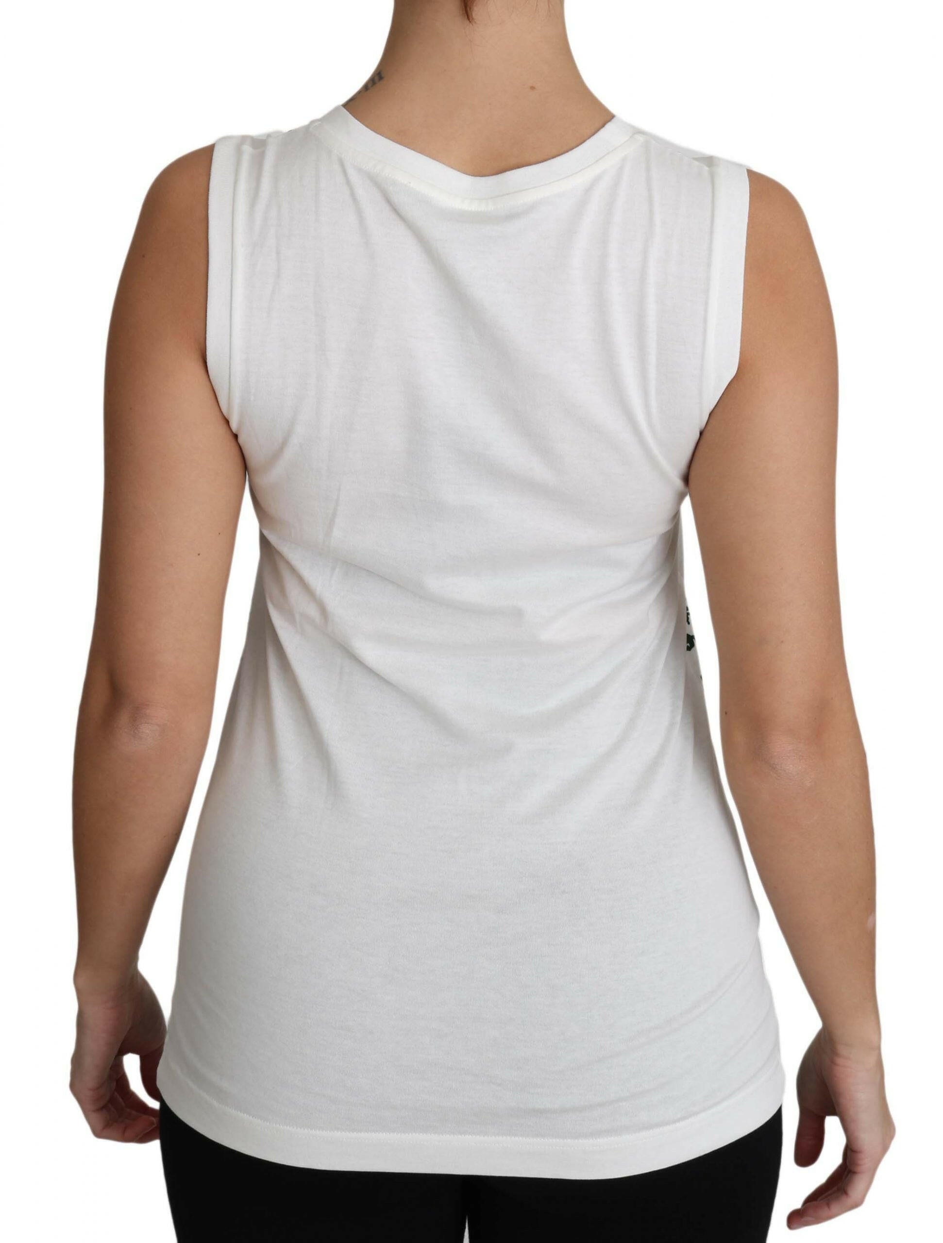 Dolce & Gabbana White Cotton #dgfamily Sleeveless Shirt Tank Top -   -  Dolce & Gabbana.