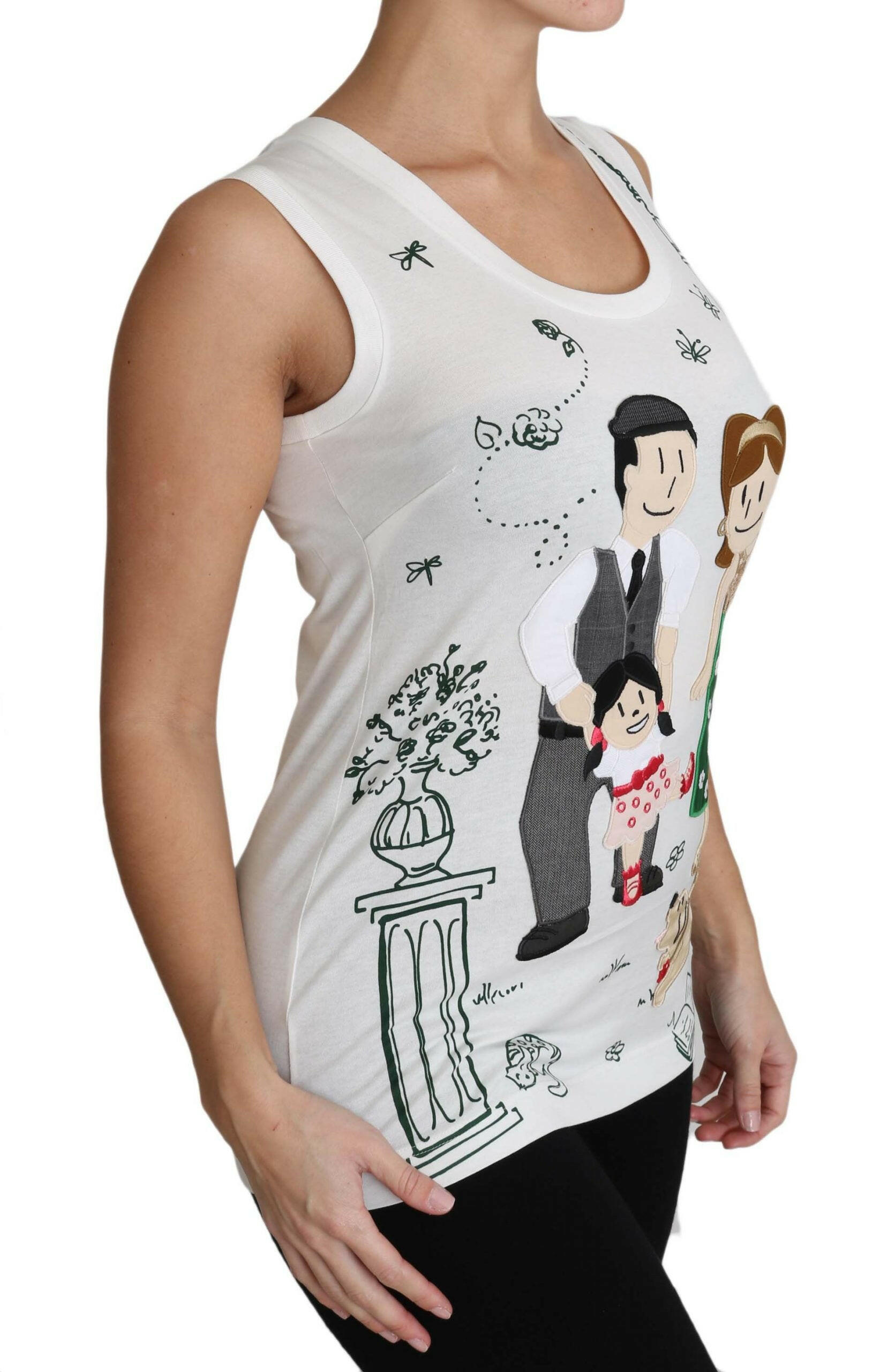 Dolce & Gabbana White Cotton #dgfamily Sleeveless Shirt Tank Top -   -  Dolce & Gabbana.