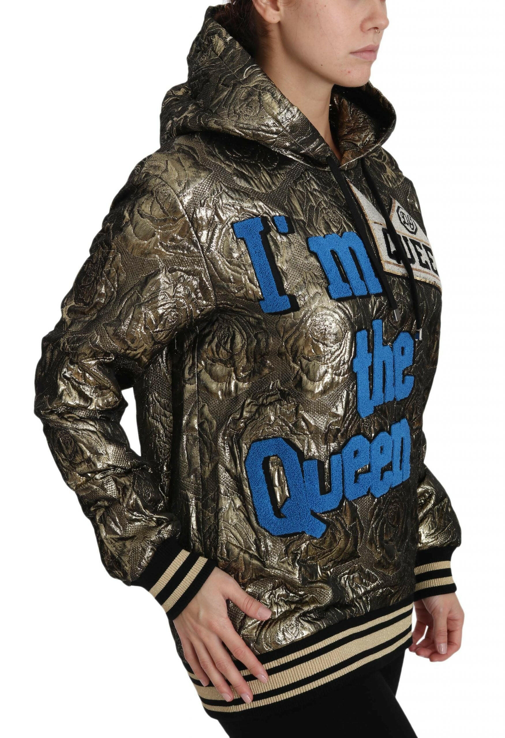 Dolce & Gabbana Im The Queen Jaquard Gold Sweatshirt  Hoodie -   -  Dolce & Gabbana.
