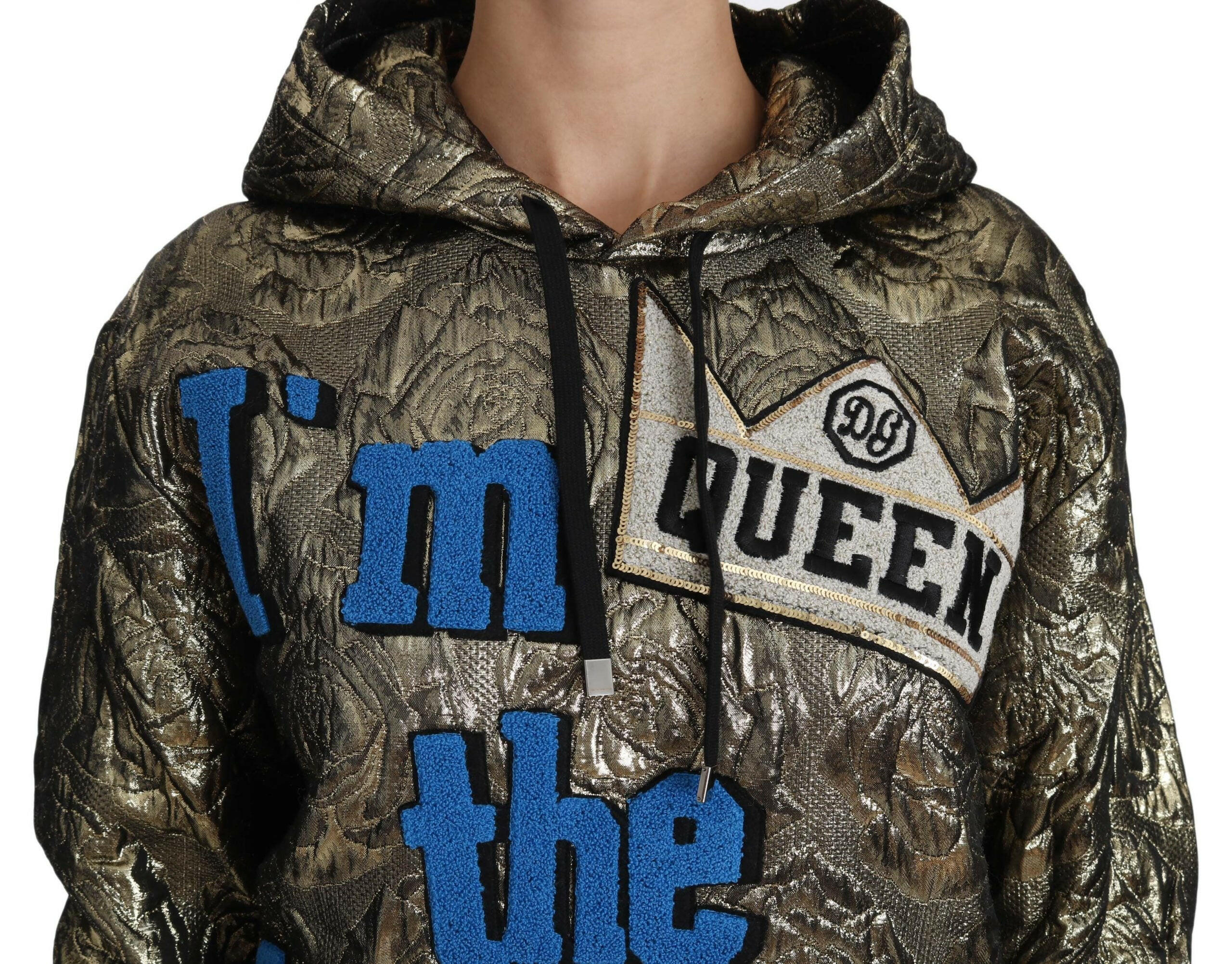 Dolce & Gabbana Im The Queen Jaquard Gold Sweatshirt  Hoodie -   -  Dolce & Gabbana.