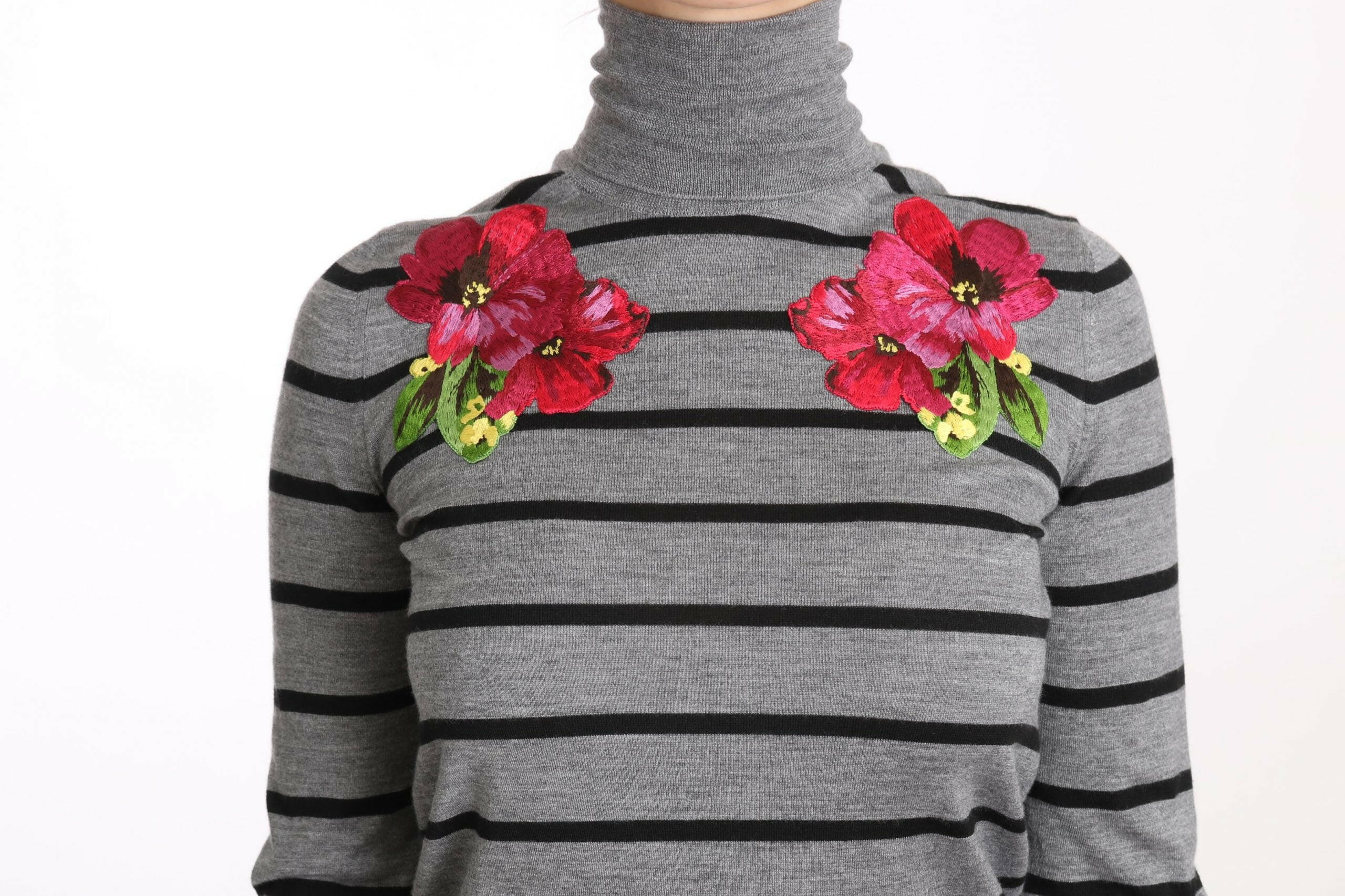 Dolce & Gabbana Gray Cashmere Silk Turtleneck Sweater -   -  Dolce & Gabbana.