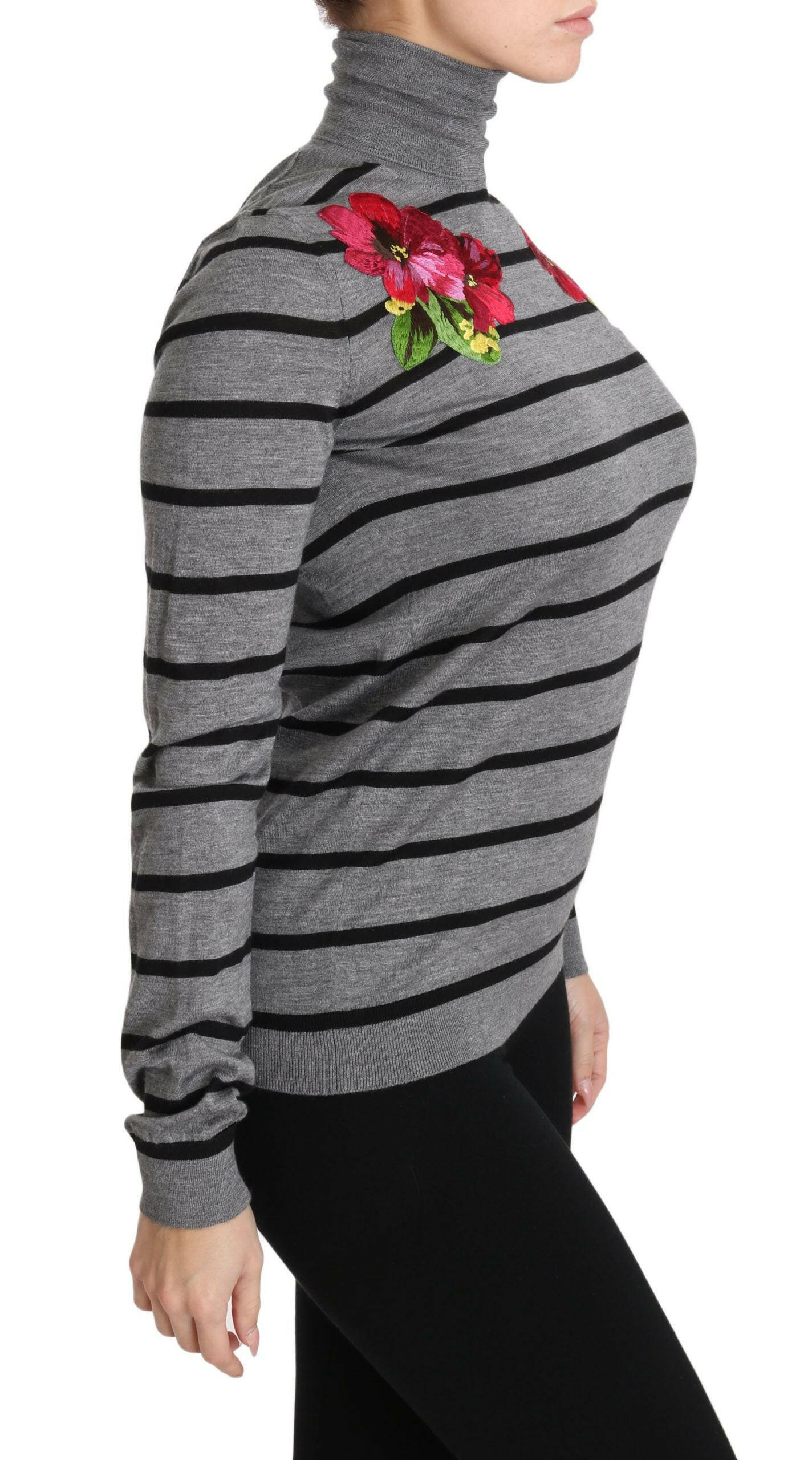 Dolce & Gabbana Gray Cashmere Silk Turtleneck Sweater -   -  Dolce & Gabbana.