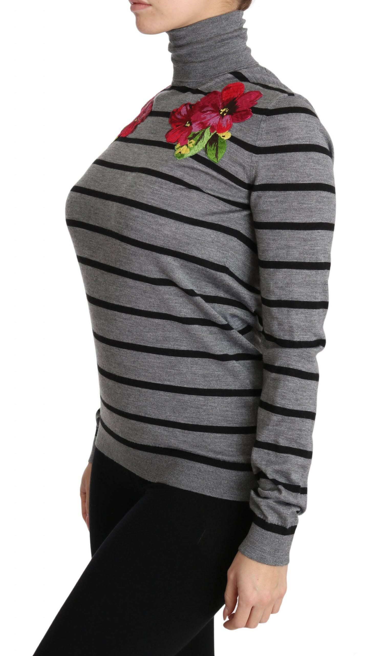 Dolce & Gabbana Gray Cashmere Silk Turtleneck Sweater -   -  Dolce & Gabbana.
