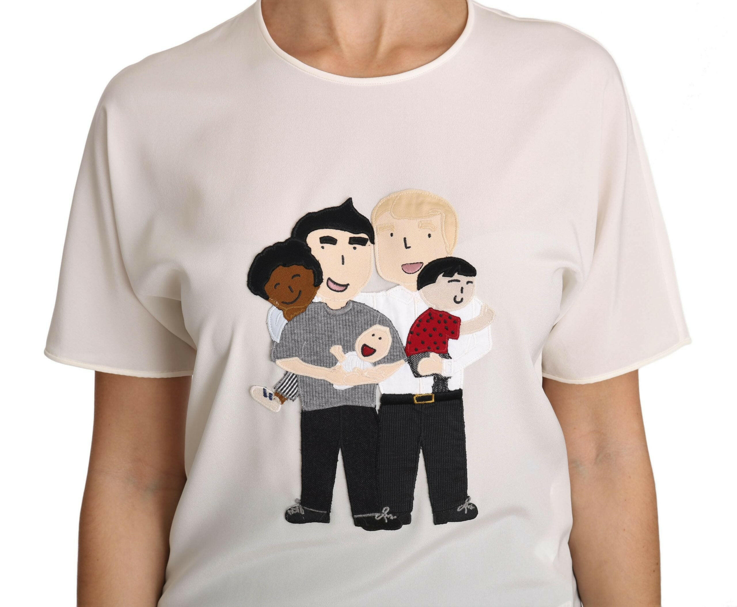 Dolce & Gabbana White Silk Stretch #dgfamily T-shirt -   -  Dolce & Gabbana.