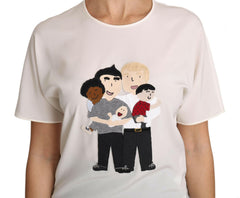 Dolce & Gabbana White Silk Stretch #dgfamily T-shirt -   -  Dolce & Gabbana.