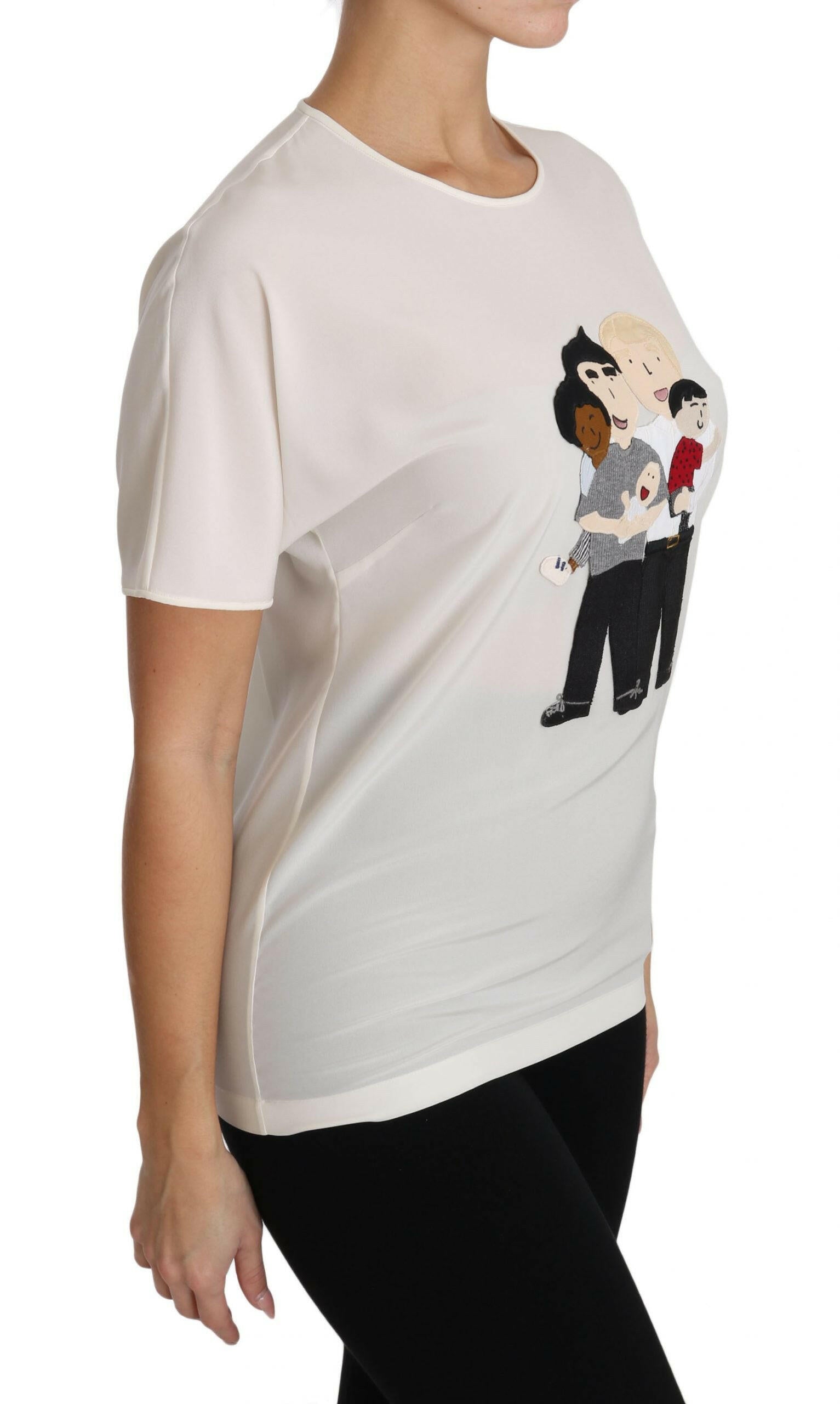 Dolce & Gabbana White Silk Stretch #dgfamily T-shirt -   -  Dolce & Gabbana.