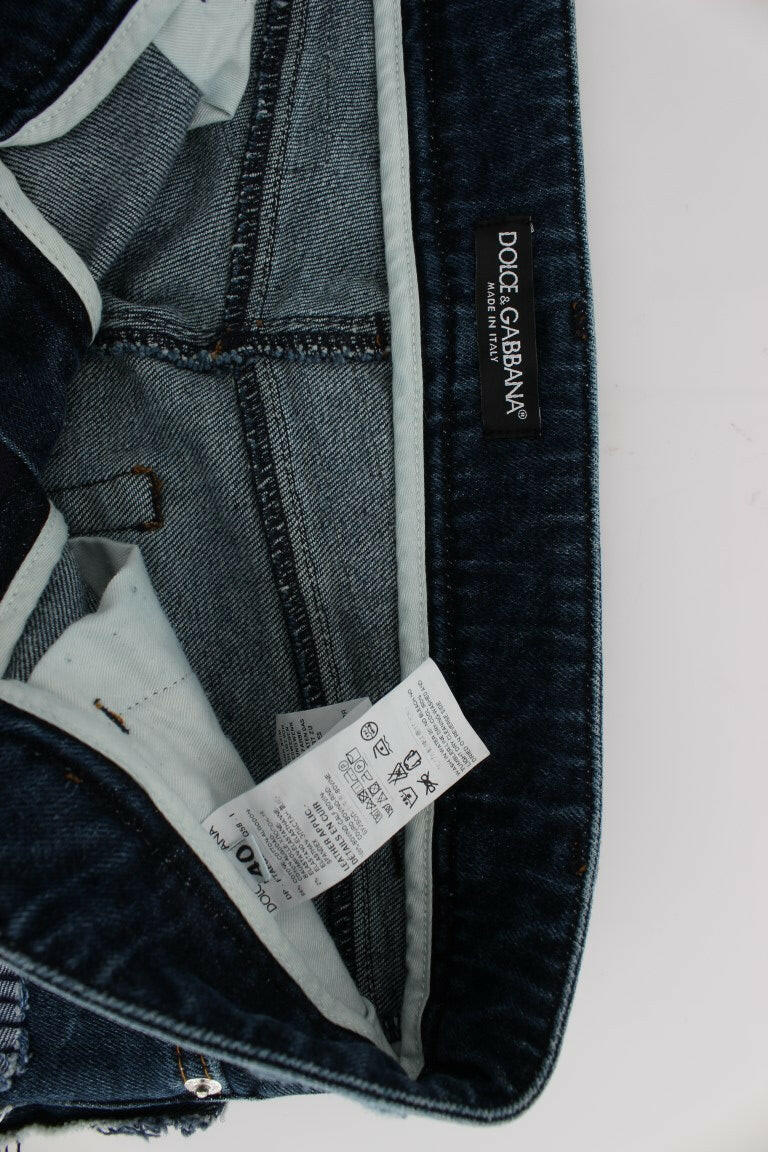 Dolce & Gabbana Stretch Blue Patchwork Jeans Shorts -   -  Dolce & Gabbana.