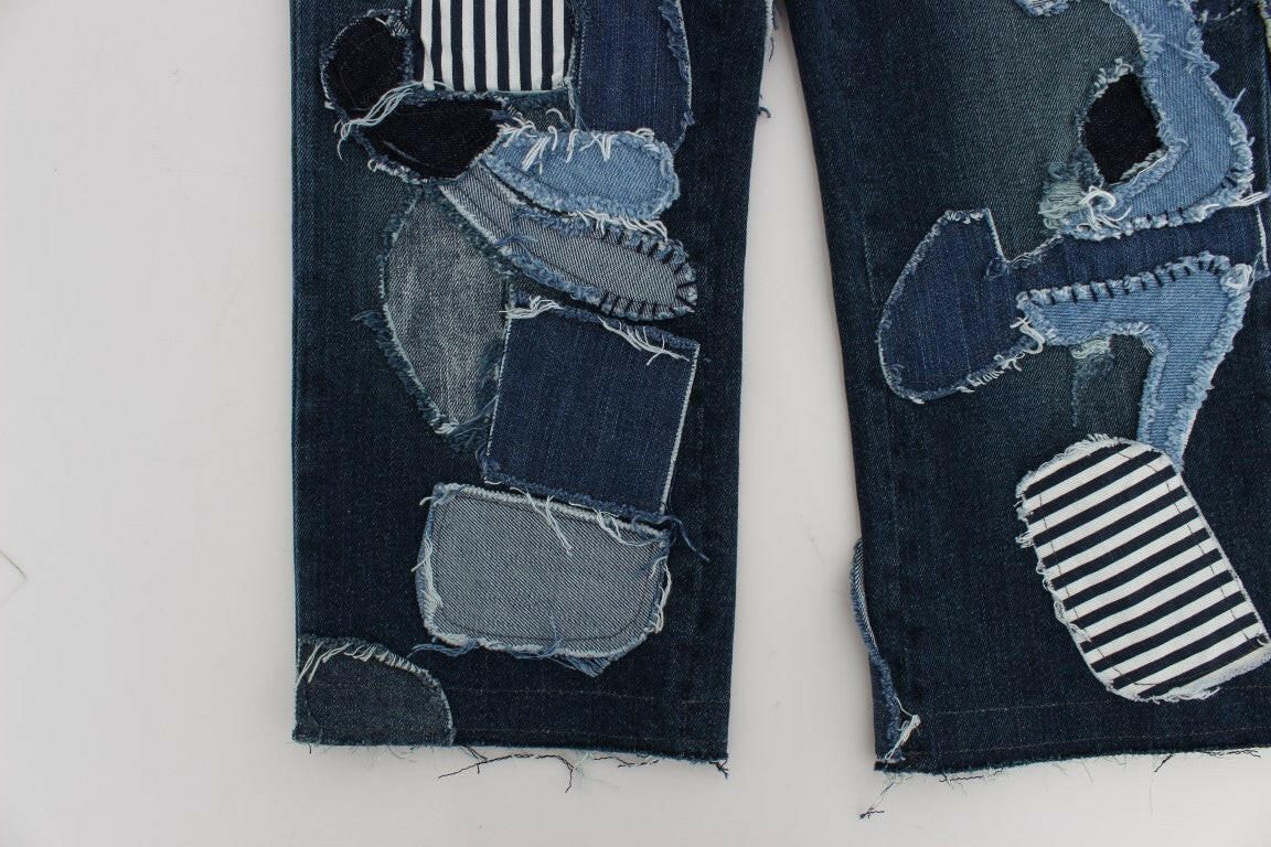 Dolce & Gabbana Stretch Blue Patchwork Jeans Shorts -   -  Dolce & Gabbana.