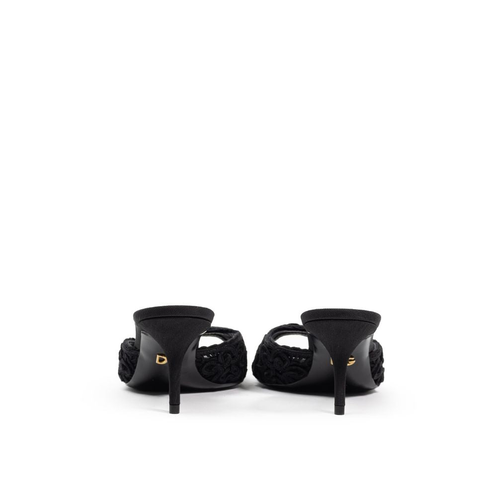 Dolce & Gabbana Black Cotton Sandal -   -  Dolce & Gabbana.