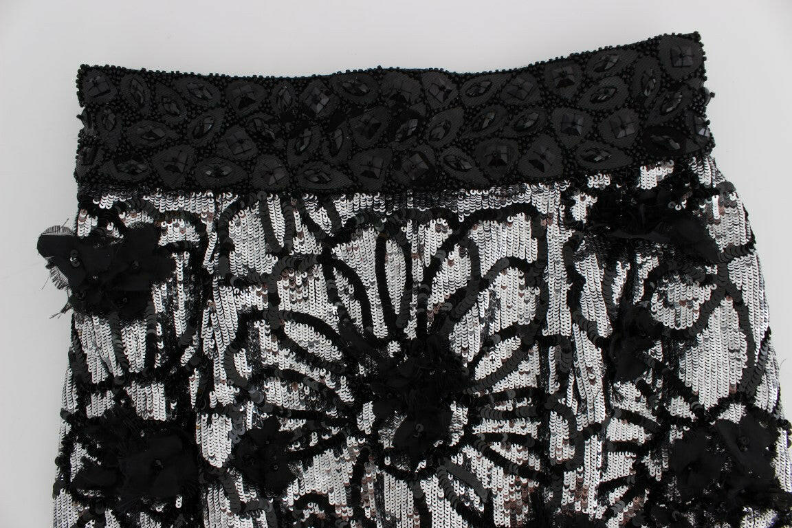 Dolce & Gabbana Black Crystal Sequined Mini Shorts -   -  Dolce & Gabbana.
